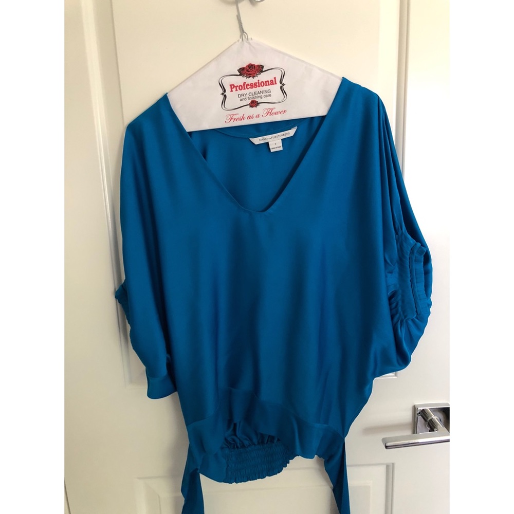 Blue Low Cut Blouse